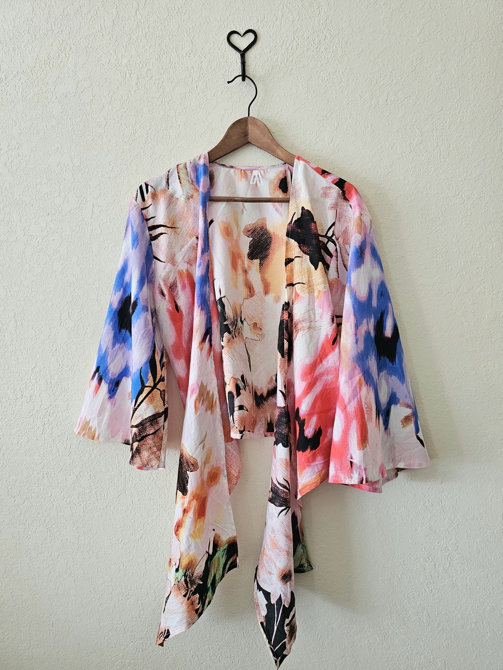 Live 4 Truth Painted Floral Duster in Pink, Blue and Black